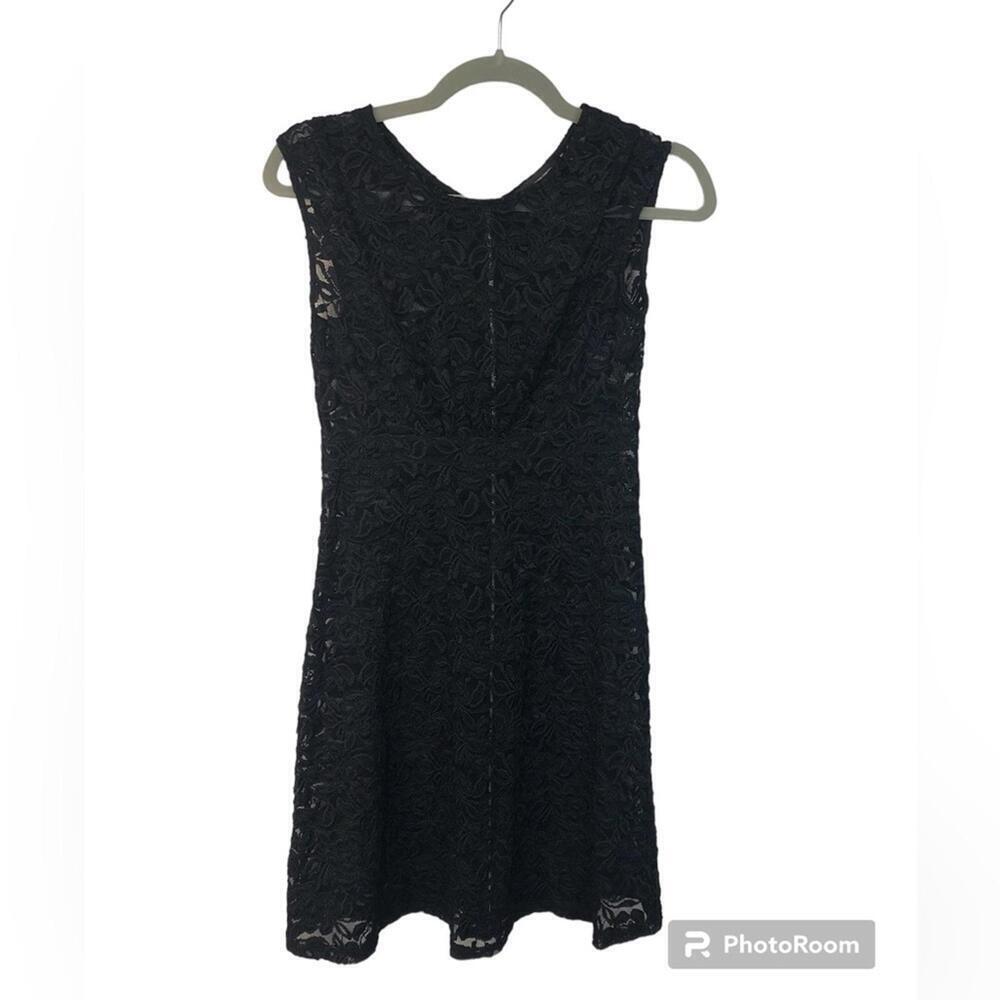 INC Women’s Dress Sexy Stretchy Black Lace Fitted Sleeveless Round Neck Lace